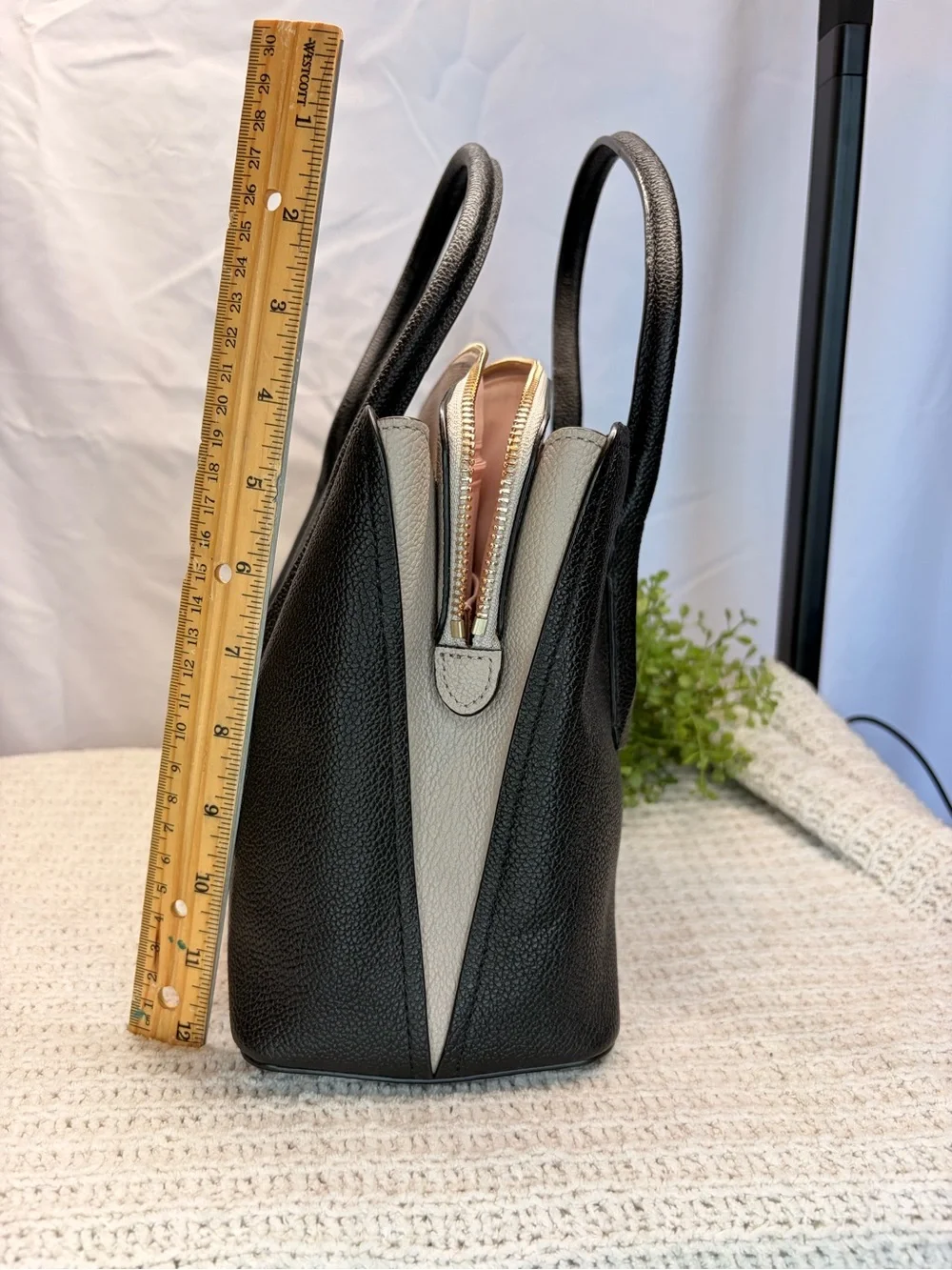 kate spade Black Pebbled Leather Satchel with Removable Strap